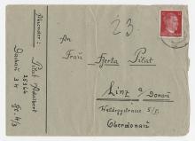 envelope, From: Pilat, Adalbert To: Pilat, Berta in Linz image 1