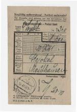 receipt, From: Unknown To: Stejskal, Frantisek  - Mauthausen Various image 25