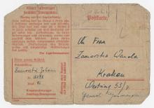 postcard, From: Zaworski, Johann  To: Zaworska, Wanda in Krakow image 1