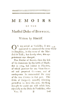 Memoirs of the Marshal Duke of Berwick - Prologue page of book