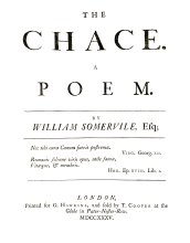 The chace by William Somervile - Copyright page