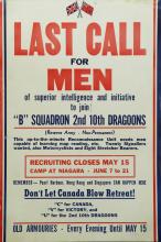 War poster, Last Call for Men.