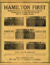 Newspaper clipping of the 120th City of Hamilton Battalion.