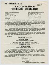 Leaflet, Invitation to Anglo-French Vietnam Week-End.