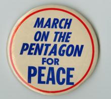 Peace pin, March on the Pentagon for Peace.