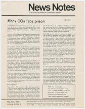 Periodical, Central Committee for Conscientious Objectors dated May-June 1966.