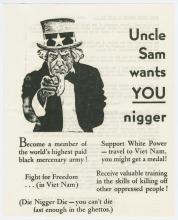 Leaflet, Uncle Sam Vietnam Solidarity Campaign.