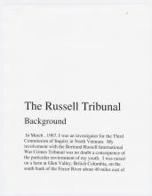 Computer print, The Russell Tribunal.