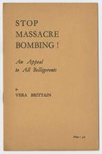 Pamphlet, Stop Massacre Bombing!