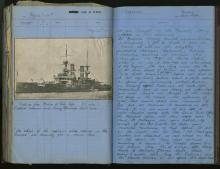 Ship's log, Walter Dennis dated May 24-25, 1915.