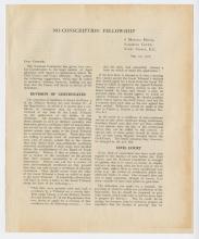 Leaflet, No-Conscription Fellowship dated May 1, 1916.