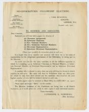 Leaflet, No-Conscription Fellowship dated December 20, 1916.