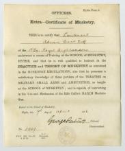 Military document, Extra Certificate of Musketry.