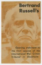 Leaflet, Bertrand Russell dated May 2, 1967.