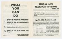 Leaflet, Peace on Earth Means Peace in Vietnam.