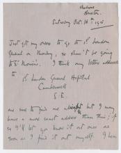 Letter, Vera Brittain dated October 16, 1915.