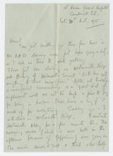 Letter, Vera Brittain dated October 30, 1915.