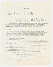 Leaflet, Football Fields Not Battlefields!