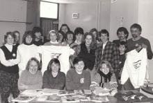 Group with Tools for Peace books and t-shirts.