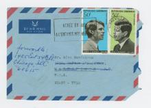 Envelope with stamps.