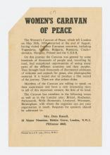 Leaflet, Women's Caravan of Peace.