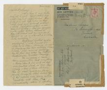 Letter, Eric Aldwinckle dated March 29, 1943.