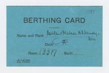 Berthing Card.