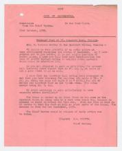 Memorandum, Chief Warden dated October 23, 1939.