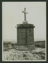 Vimy Ridge memorial, stone with a cross.