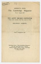 Poem title page, To Any Dead Officer.