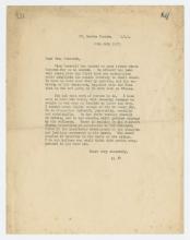 Letter, Bertrand Russell dated July 10, 1917.