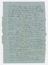 Hand written letter, Eric Aldwinckle.