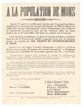 War poster, A La Population de Mons.