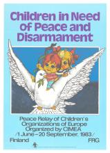 War poster, Children in Need of Peace and Disarmament.