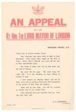 War poster, An Appeal by the Rt. Hon. The Lord Mayor of London.