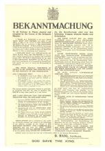 War poster, Bekanntmachung.