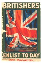 War poster, Britishers Enlist Today.