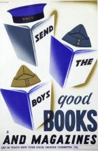 War poster inquiring about book donations for soldiers via the Local Salvage Committee.