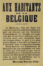 War poster, Aux Habitants de la Belgique.