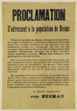 War poster, Proclamation S'adressant a la population de Reins.