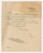 Letter from T.G. Heatherington to the Secretary, Tanks Award Committee dated November 28, 1918.