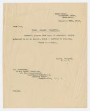 Letter from T.G. Heatherington to the Secretary, Tanks Award Committee dated November 28, 1918.