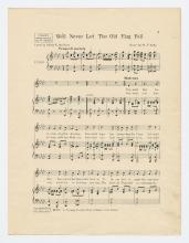 We'll Never Let the Old Flag Fall, sheet music.