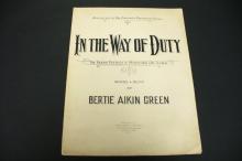 Sheet music, In the Way of Duty.