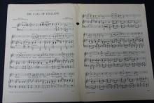 Sheet music, The Call of England.