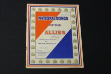 Sheet music, National Songs of the Allies.