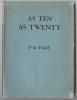 Front cover of "As ten as twenty" by P.K. Page