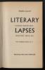 Title page of "Literary lapses" by Stephen Leacock