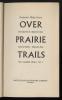 Title page of "Over prairie trails" by Frederick Philip Grove