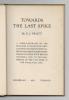 Title page of "Towards the Last Spike" by E.J. Pratt